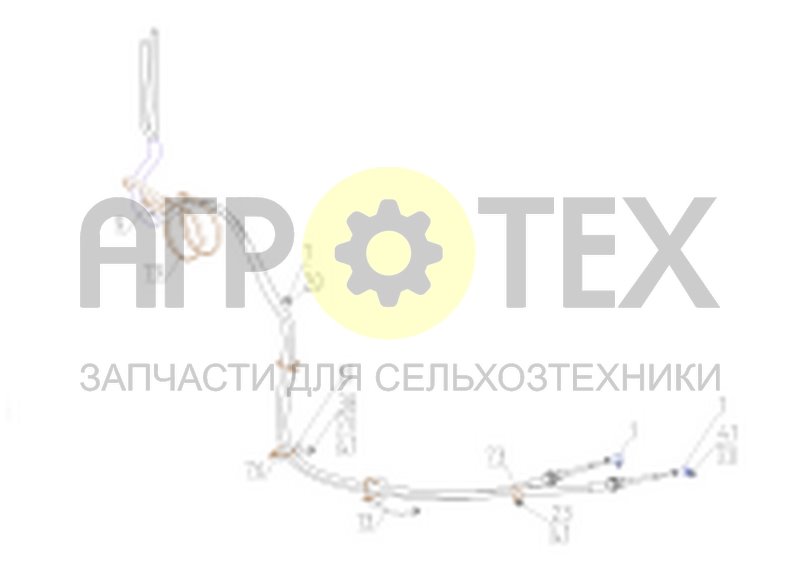 Чертеж Коммуникации управления агрегата молотильного (154.62.05.000)